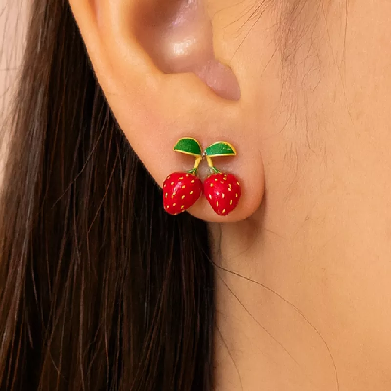 Top. Doble Fresas Rodio 1cm - TRH453 - Foto 1